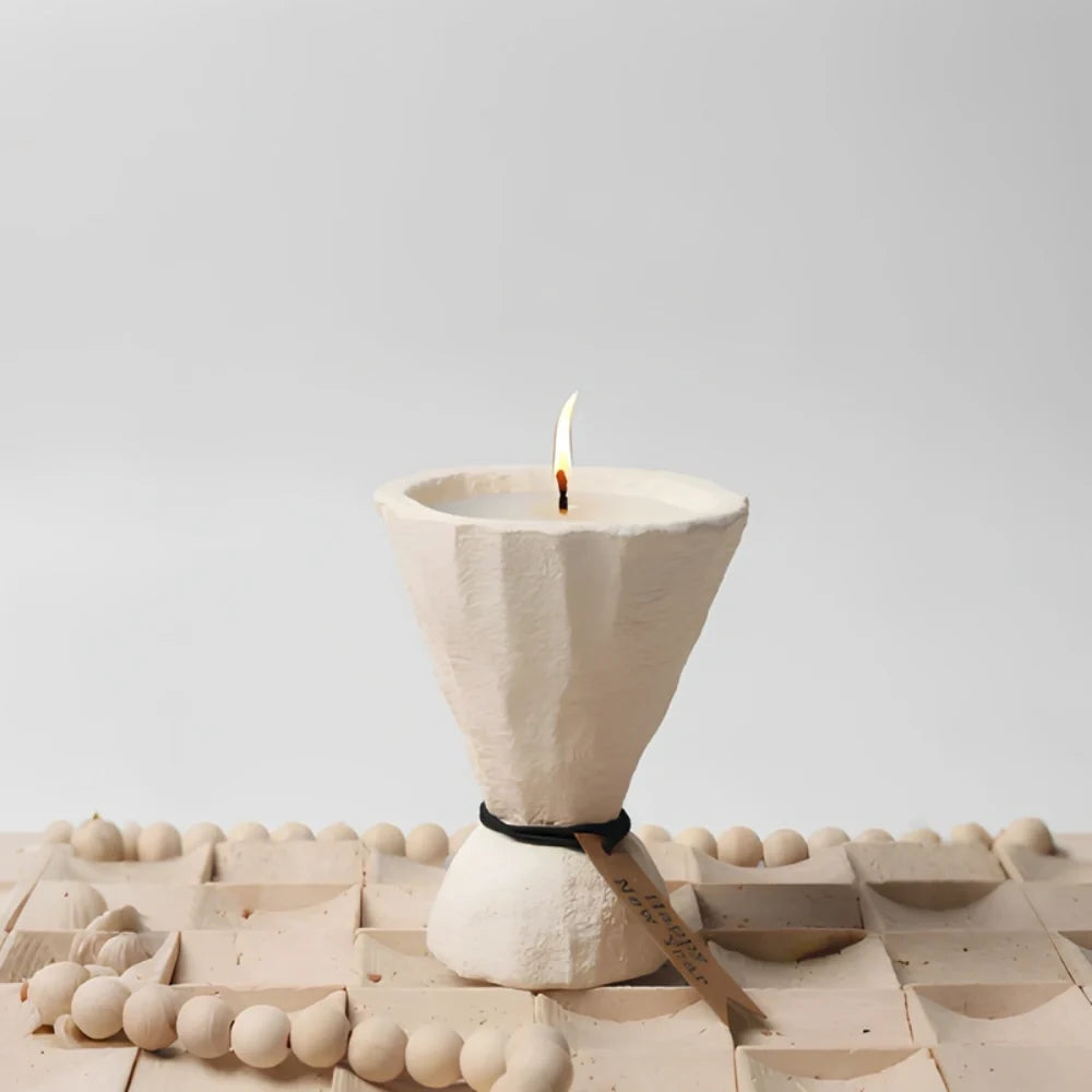 Concrete Candle Holder, Handcast Cement Cup Candle Holder, Nordic, 4 Shapes
