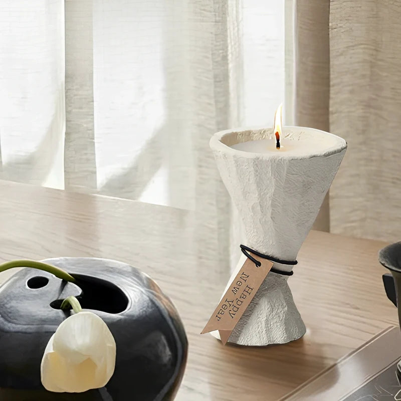 Concrete Candle Holder, Handcast Cement Cup Candle Holder, Nordic, 4 Shapes