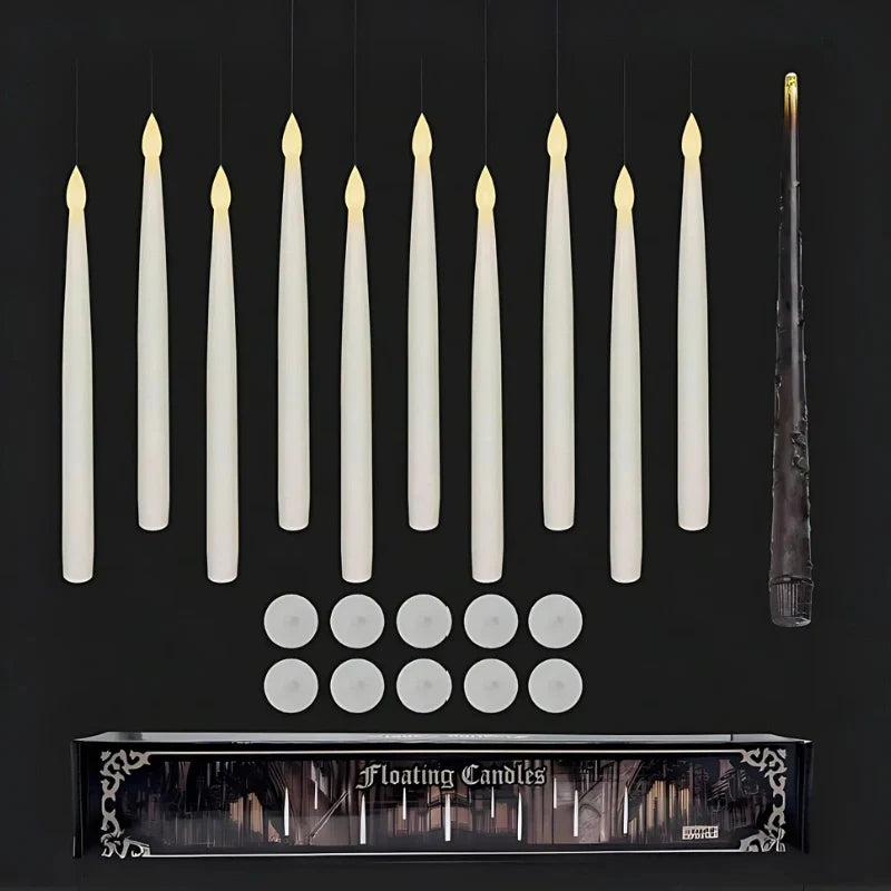 Floating Candles with Wand Remote, Flameless LED Hanging Candles, 10+ Pack