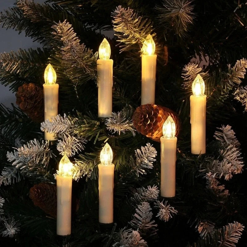 Clip On Christmas Tree Candles, Flameless LED with Remote, 20 to 60 Pack
