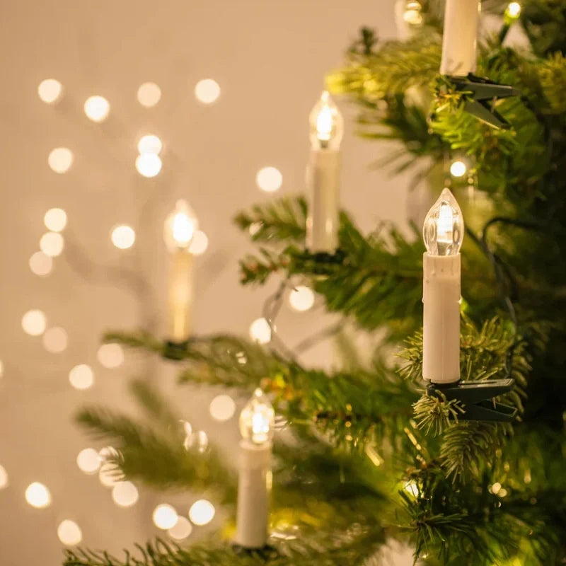 Clip On Christmas Tree Candles, Flameless LED with Remote, 20 to 60 Pack