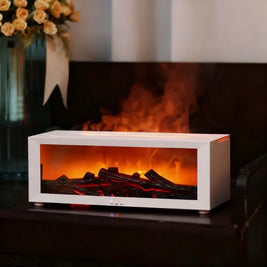 Flame Humidifier, Essential Oil Diffuser, Fire Effect, 7 Colors, Remote