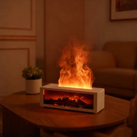 Flame Humidifier, Essential Oil Diffuser, Fire Effect, 7 Colors, Remote