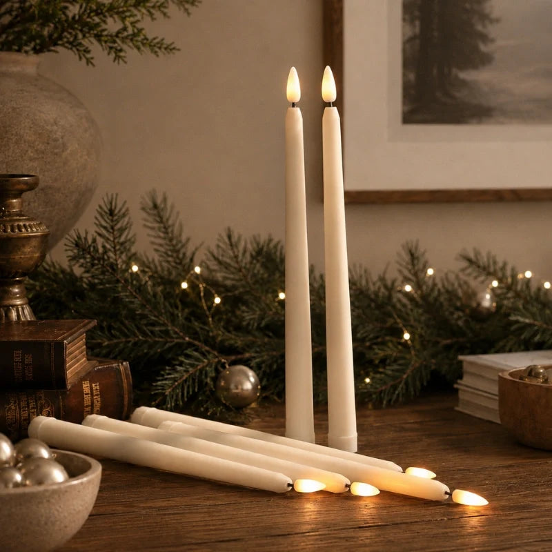 Flameless Taper Candles with Remote, LED Chandelier Candlesticks, 11in