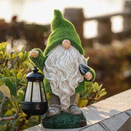 Solar Garden Gnomes, Light Up Resin Gnome Statues, Dusk Sensor, 6 Styles
