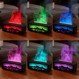 Flame Humidifier, Essential Oil Diffuser, Fire Effect, 7 Colors, Remote