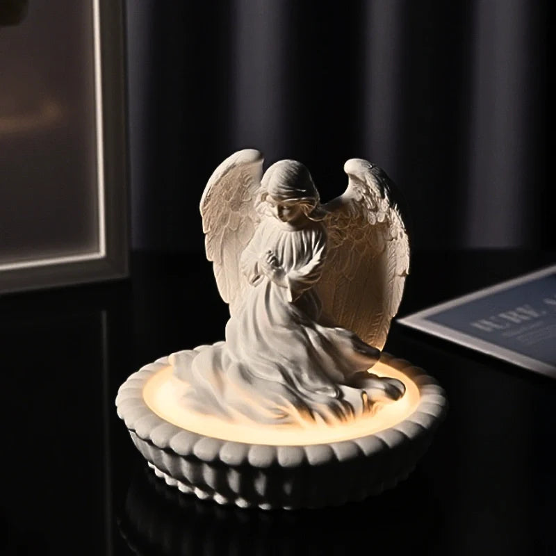 Angel Night Light, Rechargeable Gypsum Aroma Diffuser Lamp, Dimmable, 5in