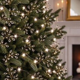Christmas Tree Picks, Beaded Pearl & Crystal Look Branches, 10-40 Pack