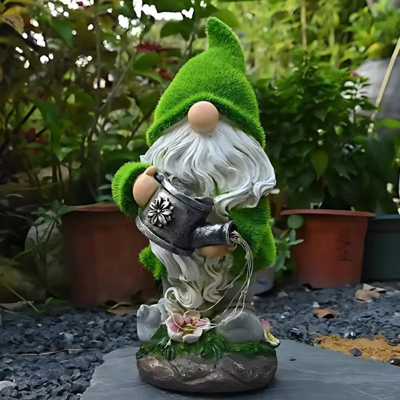 Solar Garden Gnomes, Light Up Resin Gnome Statues, Dusk Sensor, 6 Styles