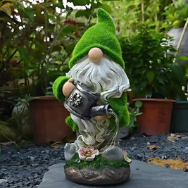 Solar Garden Gnomes, Light Up Resin Gnome Statues, Dusk Sensor, 6 Styles
