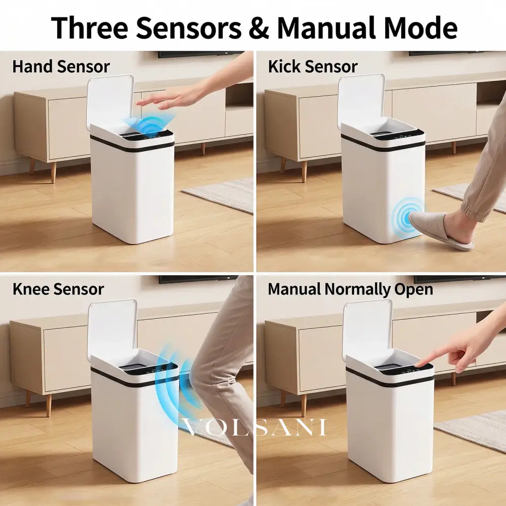 12L Sensor Afvalbak ABS Bewegingsgevoelige Afvalbak Keuken Badkamer Geurdicht Huishoudelijke Prullenbak