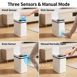 12L Sensor Afvalbak ABS Bewegingsgevoelige Afvalbak Keuken Badkamer Geurdicht Huishoudelijke Prullenbak