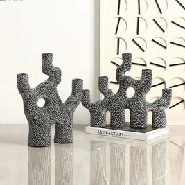 Cement Coral Candle Holder, Abstract Candlestick Stand, Textured, 11-14in