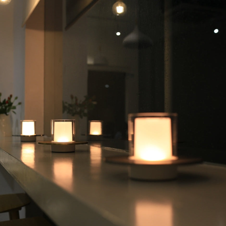 Cordless Candle Lamp, Rechargeable LED Table Lamp, Hand Wave Dimming, 6in
