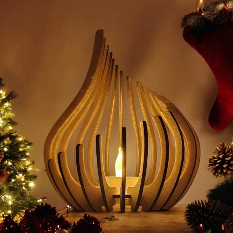Wooden Candle Holder, Carved Teardrop Candle Lantern, DIY Kit, 3 Sizes