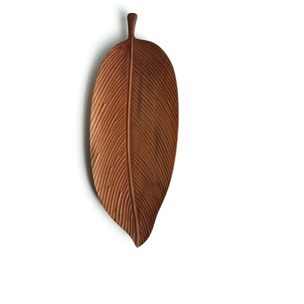 Walnut Wood Serving Tray, Leaf Shape Cheese Board & Tapas Tray, 9.8-18.9in