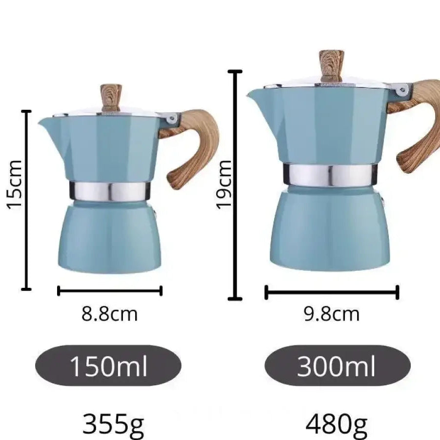 150/300ML Premium Aluminum Moka Pot Coffee Maker Handcrafted for Rich Flavor Italian Style for Home Outdoor Camping