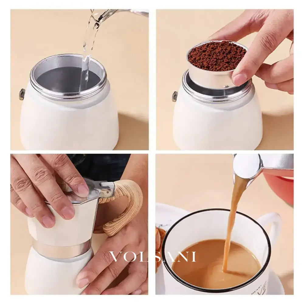 150/300ML Premium Aluminum Moka Pot Coffee Maker Handcrafted for Rich Flavor Italian Style for Home Outdoor Camping