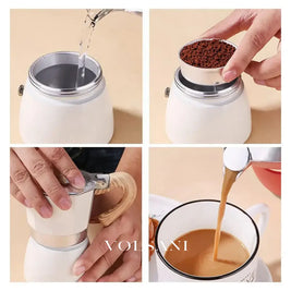 150/300ML Premium Aluminum Moka Pot Coffee Maker Handcrafted for Rich Flavor Italian Style for Home Outdoor Camping