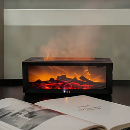 Flame Humidifier, Essential Oil Diffuser, Fire Effect, 7 Colors, Remote