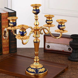 Candelabra, Vintage Taper Candle Holder, Floral Detail, 3 or 5 Arm, 14in