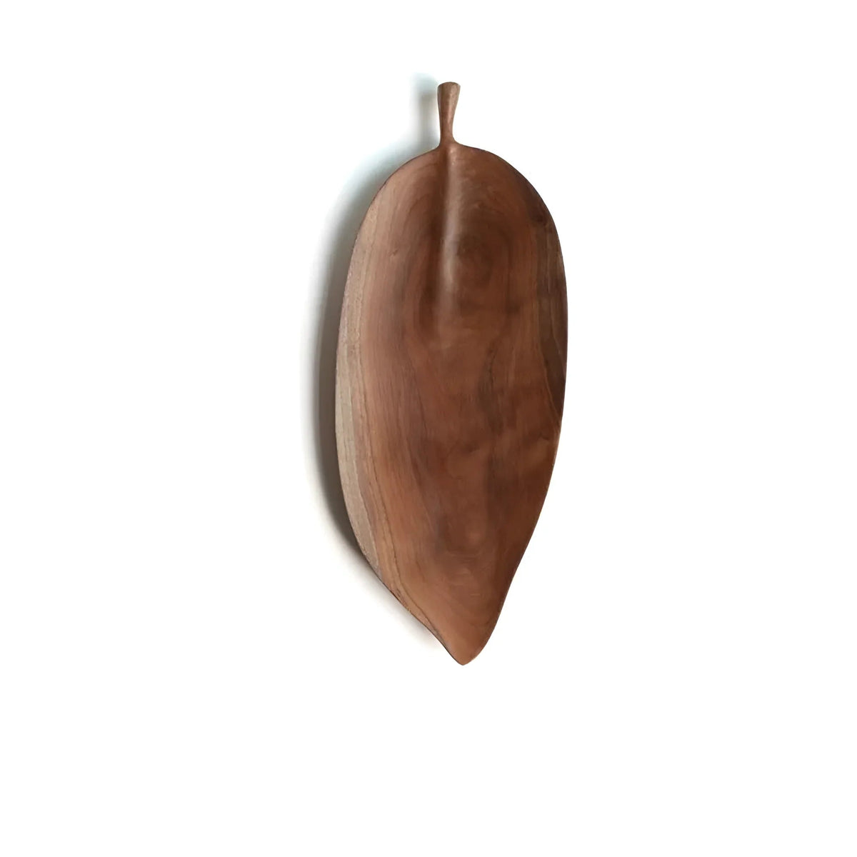 Walnut Wood Serving Tray, Leaf Shape Cheese Board & Tapas Tray, 9.8-18.9in