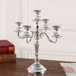 Candelabra, Vintage Taper Candle Holder, Floral Detail, 3 or 5 Arm, 14in