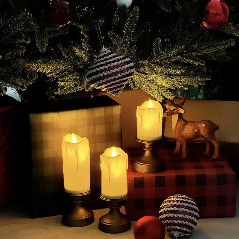 Flameless Candles, Battery Operated LED Pillar Candles, Flicker, 7 Styles