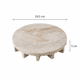 Travertine Footed Tray, Raised Stone Coffee Table Tray, 3 Styles, 9-9.6in