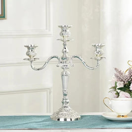 Candelabra, Vintage Taper Candle Holder, Floral Detail, 3 or 5 Arm, 14in