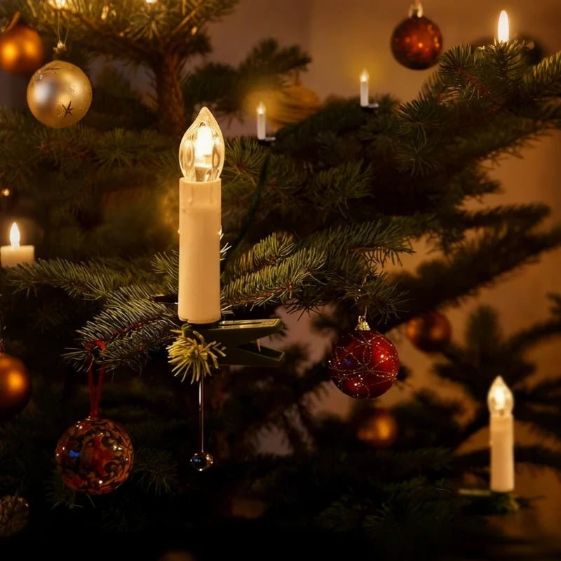 Clip On Christmas Tree Candles, Flameless LED with Remote, 20 to 60 Pack