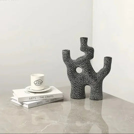 Cement Coral Candle Holder, Abstract Candlestick Stand, Textured, 11-14in