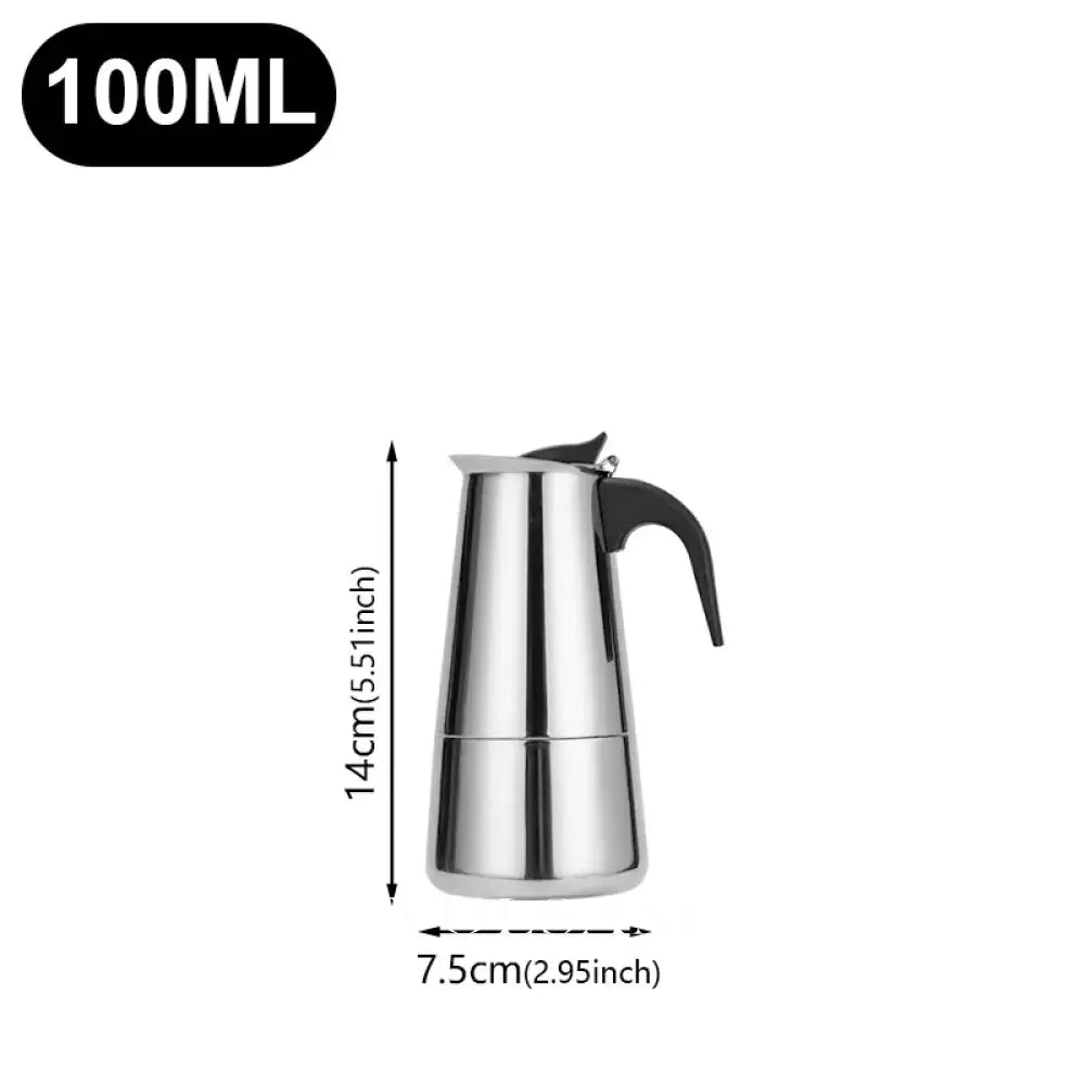 2/4/6/9/12 Cups Coffee Pot Mocha Espresso Latte Stovetop Filter Stainless Steel for Kitchen Moka Coffee Maker Coffee