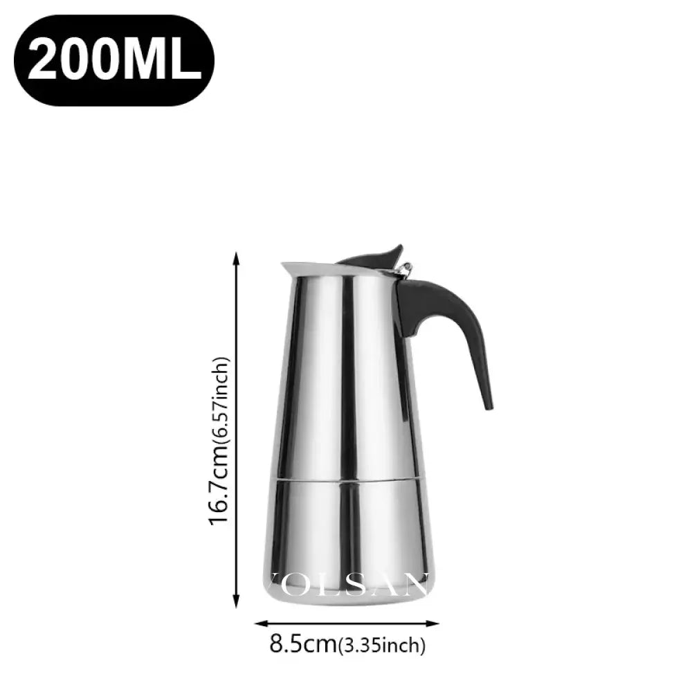 2/4/6/9/12 Cups Coffee Pot Mocha Espresso Latte Stovetop Filter Stainless Steel for Kitchen Moka Coffee Maker Coffee