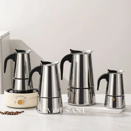 2/4/6/9/12 Cups Coffee Pot Mocha Espresso Latte Stovetop Filter Stainless Steel for Kitchen Moka Coffee Maker Coffee