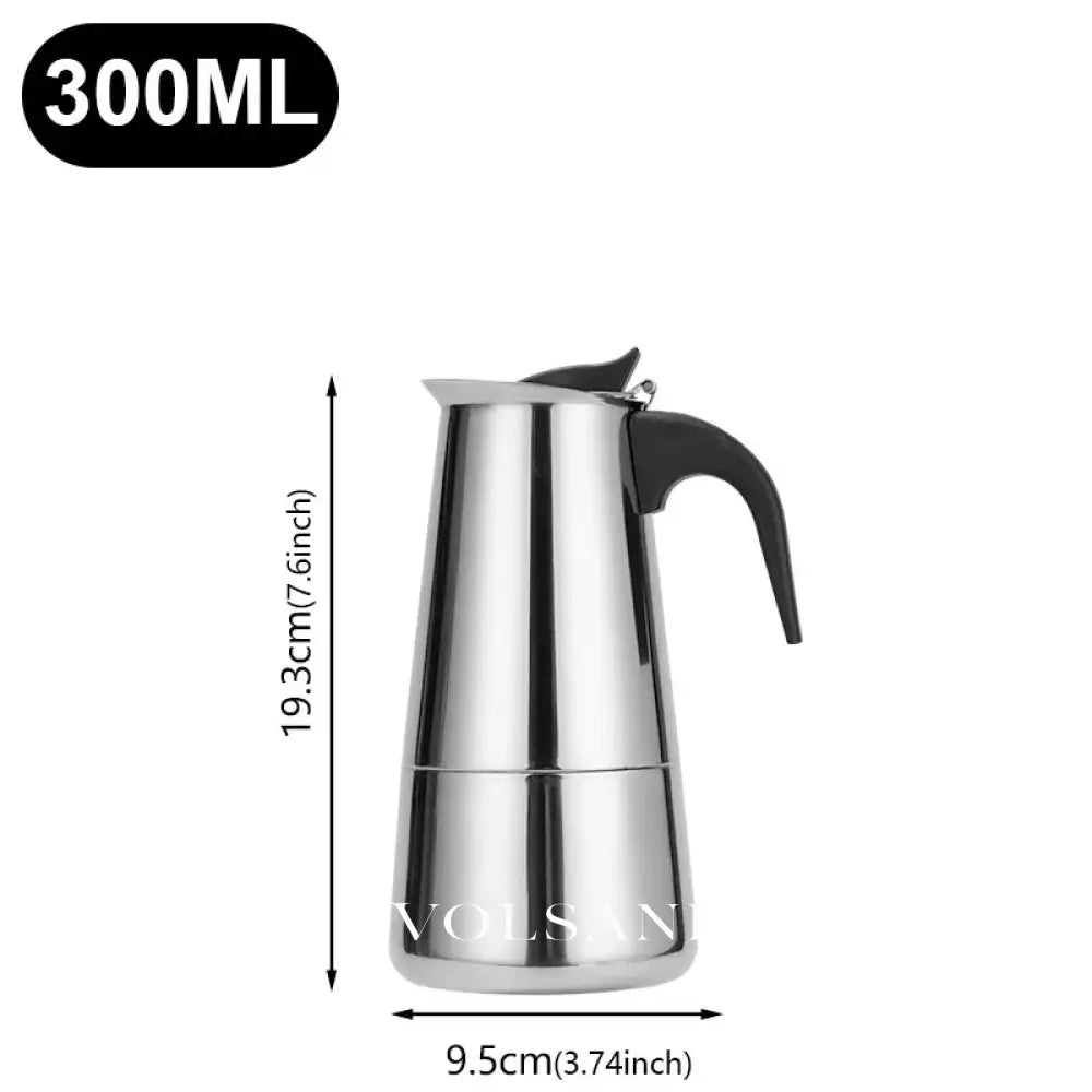 2/4/6/9/12 Cups Coffee Pot Mocha Espresso Latte Stovetop Filter Stainless Steel for Kitchen Moka Coffee Maker Coffee