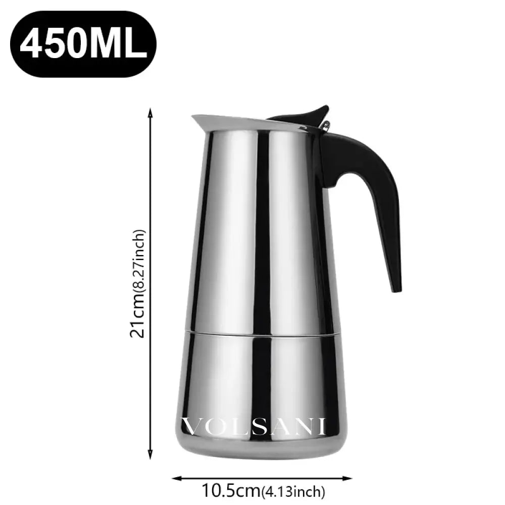 2/4/6/9/12 Cups Coffee Pot Mocha Espresso Latte Stovetop Filter Stainless Steel for Kitchen Moka Coffee Maker Coffee