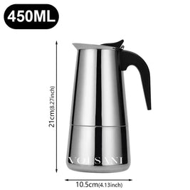 2/4/6/9/12 Cups Coffee Pot Mocha Espresso Latte Stovetop Filter Stainless Steel for Kitchen Moka Coffee Maker Coffee