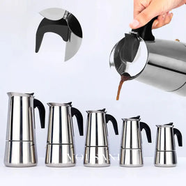 2/4/6/9/12 Cups Coffee Pot Mocha Espresso Latte Stovetop Filter Stainless Steel for Kitchen Moka Coffee Maker Coffee
