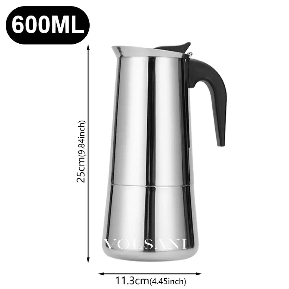 2/4/6/9/12 Cups Coffee Pot Mocha Espresso Latte Stovetop Filter Stainless Steel for Kitchen Moka Coffee Maker Coffee