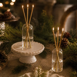 Refillable Oil Candles, Glass Oil Lamp with 3 Steel Wick Candles, 3 Colors