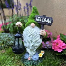 Solar Garden Gnomes, Light Up Resin Gnome Statues, Dusk Sensor, 6 Styles