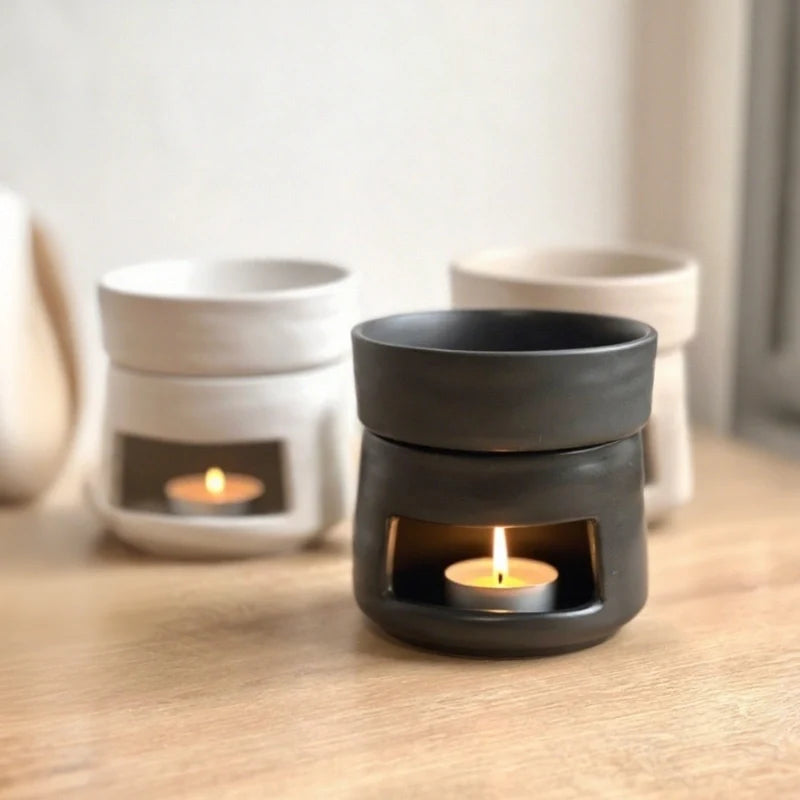 Ceramic Oil Diffuser, Tealight Essential Oil Burner & Wax Warmer, 11 Colors