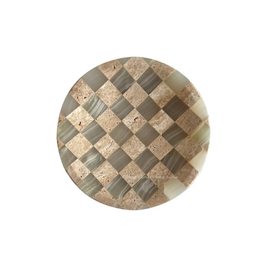 Checkered Marble Jewelry Tray, Round Trinket Dish, Vanity, 4 Colors, 4.5in