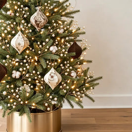 Christmas Tree Picks, Beaded Pearl & Crystal Look Branches, 10-40 Pack