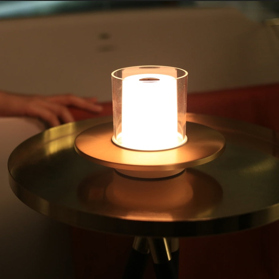 Cordless Candle Lamp, Rechargeable LED Table Lamp, Hand Wave Dimming, 6in