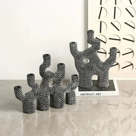 Cement Coral Candle Holder, Abstract Candlestick Stand, Textured, 11-14in