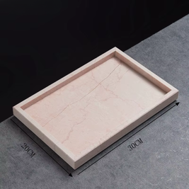 Marble Rectangle Tray, Rounded Corner Vanity Perfume Tray, 4 Colors, 11.8in