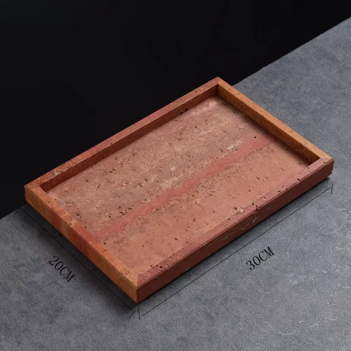 Marble Rectangle Tray, Rounded Corner Vanity Perfume Tray, 4 Colors, 11.8in