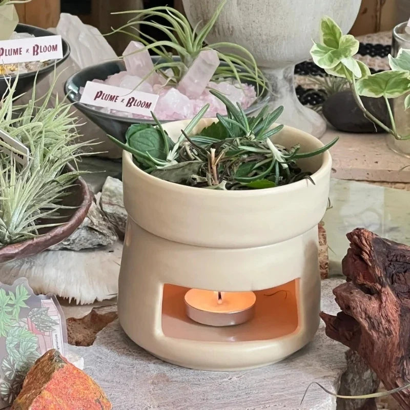 Ceramic Oil Diffuser, Tealight Essential Oil Burner & Wax Warmer, 11 Colors